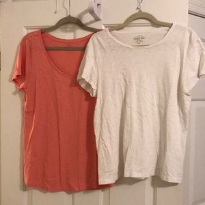 J Crew and Loft tee set of 2